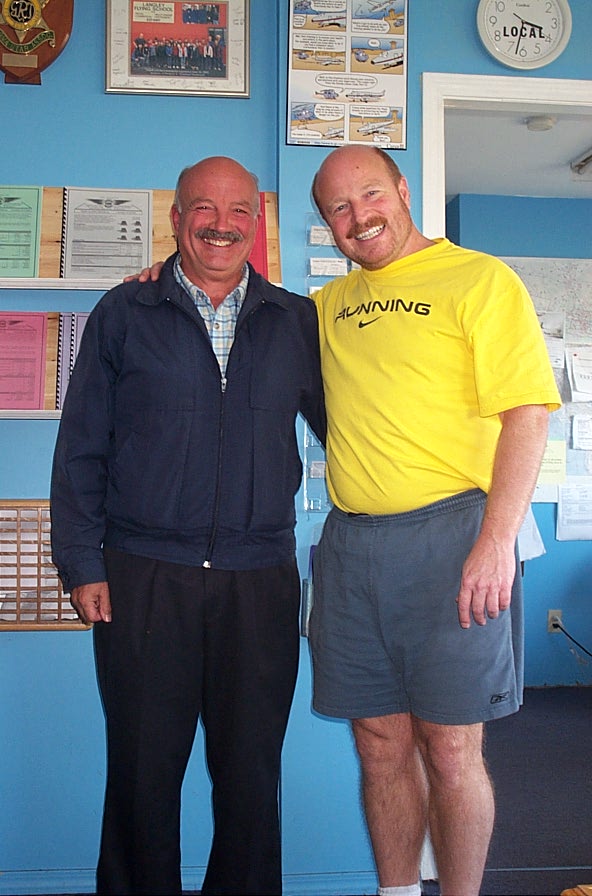 Captain Ken Buchholz (B767, Air Canada, Retd.) and Dave Parry.  October, 2008, Langley Flying School.